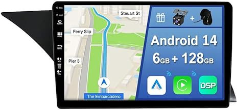 YUNTX [6GB+128GB] Android 14 Autoradio für Benz GLK X204 (2012-2015)-[Integriertes CarPlay/Android Auto/DSP/GPS]-9” IPS Touch Screen-CAM+MIC-DAB/Mirror Link/Bluetooth 5.0/AHD/360 Kamera/WiFi/USB/4G