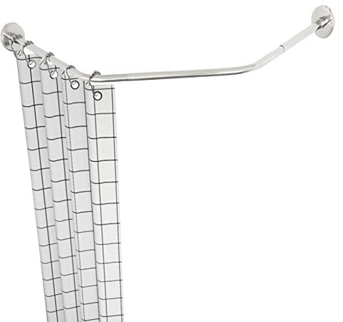 Duschvorhangstange, Badewanne Verstellbare Teleskopstange, Edelstahl Eckduschstange Duschvorhang Ohne Bohren Diamantform Duschstange Ecke für Garderobe Bad Umkleideraum Ecke Duschstange