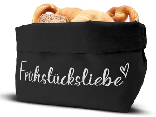 COZYINT moderner Brotkorb aus Stoff | Brottasche | Brötchenkorb | Brotkorb modern! (Schwarz)