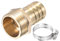 UHATa Gerade Gewellte Schlaucharmaturen für industrielle Rohrverbindungen - 25mm x G1 Gewinde Messing Schlaucharmatur mit Schlauchschelle - [Gold]