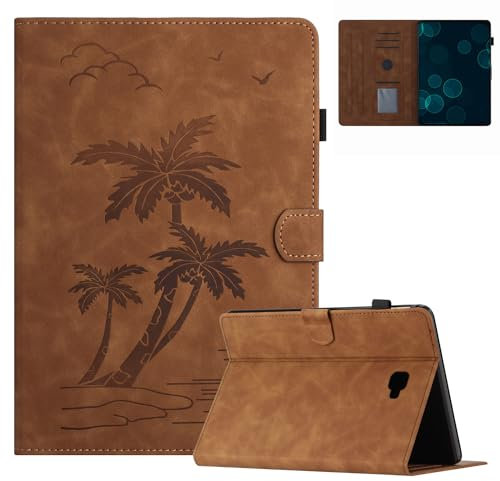 Case for Samsung Galaxy Tab A6 (SM-T580/T585) 2016 10.1 Inch Premium PU Leather Tablet Protective Case Magnetic Folio Cover with Stand Function, Auto Wake/Sleep and Card Slot, Brown
