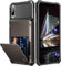 Draamvol for iPhone X Case iPhone XS Case with Card Holder Slots Armor Shockproof Flip Wallet Case Hard PU Back Soft TPU Inner Bumper Cover for iPhone X/iPhone XS Phone Case, Grey
