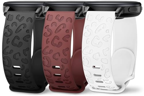 Wizvv Bracelet de 20 mm avec gravure léopard, compatible avec Garmin Venu, Vivoactive, Forerunner, pour différents modèles