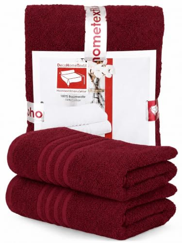 DecoHomeTextil 2 Badetücher 70x140 cm Rot