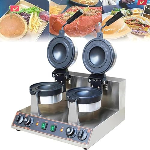 Máquina para hacer hamburguesas UFO, máquina comercial para prensar helado Panini, máquina para hacer gofres con relleno de helado, control de temperatura de 50-300 ℃, calefacción de doble cara,B