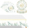 POPOYU 37Pcs Sage Green 40th Birthday Tableware Set,40th Birthday Plates and Napkins,40thBirthday Table Cloth,Eucalyptus Table Decorations for Men,Women,Him,Her 40thBirthday Gifts Party Supplies