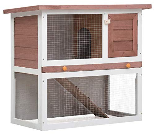 Willood Kaninchenstall 1 Tür Braun Holz Hasenstall Kaninchenkäfig Hasenkäfig