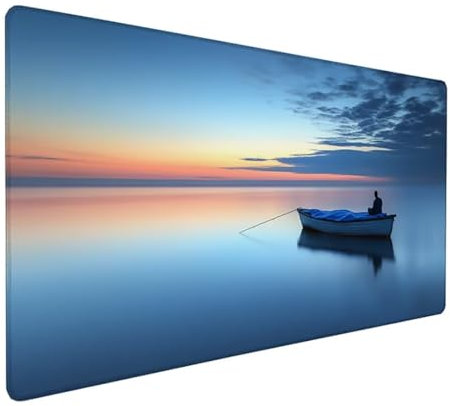 Gaming Tapis de Souris XXL 800 x 400 x 3 mm Grand Tapis de Souris Bleu Mouse Pad Mer Tapis Souris Résistant à l'eau Surface Lisse et Base en Caoutchouc Anti-dérapant, Decoration Chambre Gifts Z-134