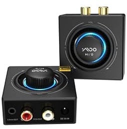 YMOO Wireless Trasmettitore Ricevitore Audio per TV, 200ft Hungo Raggio,Bassa Latenza,2.4GHZ Audio Adattatore Kit per Altoparlante/Stereo/PC
