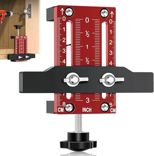Posicionador de instalación de puerta de armario ajustable, Plantilla de posicionamiento para puerta de armario, Aleación de aluminio Armario Hardware Jig