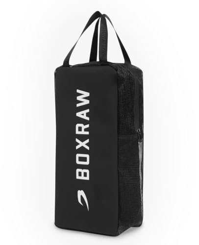 BOXRAW Lineal Glove Bag | Compact Boxing Gym Bag for Gloves, Hand Wraps, Mouthguard & Skipping Rope | Ventilated Design with Water Bottle Pocket