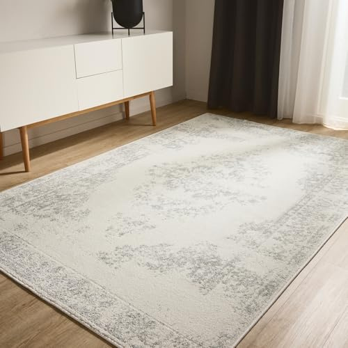 benuta Basic Teppich Sia - Creme/Taupe 200x300 cm - Kunstfaser - Rechteckig & im Style: Vintage, Boho-Style, Retro - Pflegeleicht für Wohnzimmer Schlafzimmer