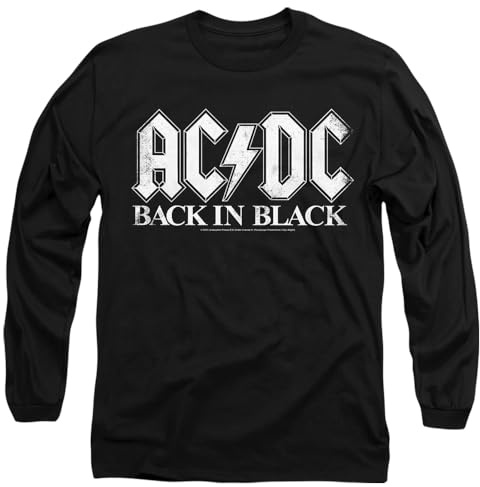 AC/DC Unisex ACDC Back in Black Mens Long Sleeve T Shirt T-Shirt (Pack of 1)