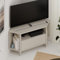 Hocuspicus HOCUS PICUS Modern Corner TV Unit up to 40 Inch TVs, Push to Open Door TV Storage Cabinet and 3 Open Shelves, 95.7(H) cm TV Table for Living Room, Bedroom (Sandstone)