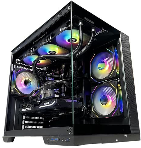 Golook PC Gaming King 2.1 - Ryzen 7 7800X3D / 32GB RAM / 1TB NVME M.2 / RTX 5070 12GB / B850M / 6 Ventole Raffreddamento Liquido con Display LCD - Computer Fisso