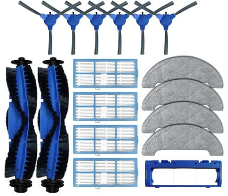 Accessoire pour aspirateur Compatible avec Les aspirateurs Robots Ultenic D5 Series D5S / D5S Pro / D5S Pro+, Rouleau, Brosse latérale, Filtre HEPA, Chiffon de Nettoyage(Set A)