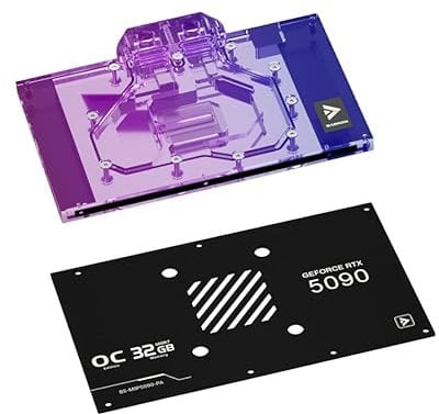 Barrow Kupfer-GPU-Wasserkühlungsblock, GPU-Wasserblock für MSI RTX5090 RTX5090Ti RTX5080 RTX5080Ti RTX5070 RTX5070Ti RTX5060 RTX5060Ti (für MSI RTX 5090 D 32G)