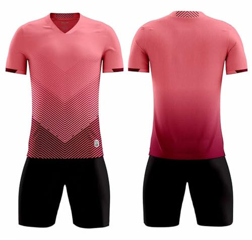 Gemzon Maillot de football pour enfant garçon - Vêtements de sport - Survêtement - Vêtements pour enfants - Ensemble de sport en jersey, Rose, 5-6 ans