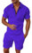 Set tuta da uomo set corto da uomo 2 pezzi polo a maniche corte e pantaloncini set risvolto Activewear Jogging Set esercizio fitness abbigliamento sportivo felpe palestra pantaloncini da corsa t-shirt