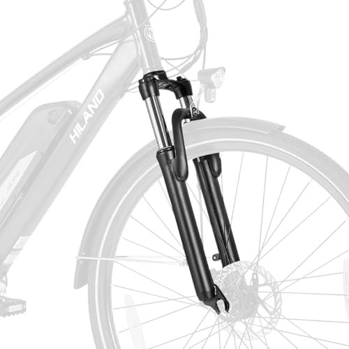 Hiland 700C Mountainbike Trekking Citybike Federgabel, Scheibenbrems-kompatibel Vordergabel, Fahrrad Stoßdämpfer Vordergabel, Schwarz