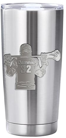 LALILIESS Personnalisé Lacrosse Player Tumbler Sport Player en acier inoxydable Voyage Mugs - Coupe de voiture Lacrosse cadeaux pour les hommes, garçons, joueurs, entraîneurs, amateurs de sports