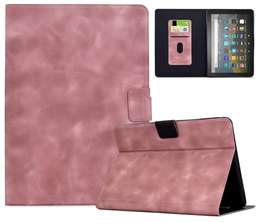 HYUKcase case for All-New Kindle Paperwhite 12th Gen 2024 (7) and Kindle Colorsoft Signature Edition,Slim Suede TPU Inner Cover with Stand,Support Smart Auto Wake/Sleep with Card Holder (Pink)