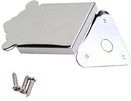 Metallener Dreieck Saitenhalter für Gitarre und Mandoline, Silber | Schrauben, Robuste Metallausführung, Einfache Montage und Abnehmbare Abdeckung, Passend für Mandoline