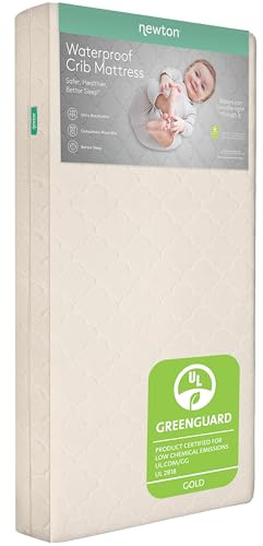 Newton Baby Waterproof Crib Mattress and Toddler Bed - Ultra-Breathable Proven to Reduce Suffocation Risk, Washable Core & Cover, All-Stages, Infant to Toddler, Deluxe 5.5 Thick - Sandstone