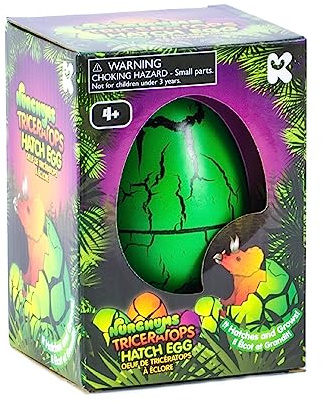NURCHUMS Dinosaur Hatching Egg Triceratops - Hatch & Grow Interactive Toy, 11 cm Collectible Figure