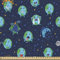 ABAKUHAUS Emoji Stoff als Meterware, Planeten Erde Gesicht Moods, Qualität aus Gewebten Stoff Wohnaccessoires, 5M (148x500cm), Mehrfarbig