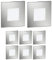 ledscom.de 8 LED luce per scale/apparecchio da incasso FEX per interni ed esterni, angolare, acciaio inox, 85 x 85 mm, bianco freddo
