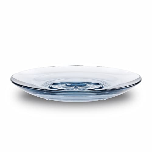 Umbra Droplet Seifenschale aus Acrylglas, ovale Seifenablage mit Ablauf für Badezimmer und Küche, Denim Blau, normal