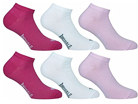 Lonsdale Sneaker 6 paires de chaussettes hauteur cheville, excellente qualité de coton (Rose Melange, 35-38)