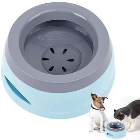Qianyou 750ML Gamelle Anti Glouton, Accessoire Chien Chat de Base en Plastique en Voyage, Anti Débordement, Eclaboussure Goutte Amovible Portable Distributeur Eau pour Pet Lapin Chiens, Vert