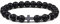 COJJ Hot Men Natural Lava Stone Bead Obsidian Bracelets Cross Rosary Meditation Prayer Jesus Turquoise Bracelet Women Yoga Jewelry,Matte Black,Adjustable