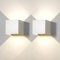 2 Stück Wandleuchte aussen Innen LED Wandlampe aussen modern Weiß 12W Naturweiß 4000K IP65 Wasserdicht quadratisch Aluminium Wandleuchte Passen Sie den Lichtwinkel an Design Einfache Installation