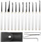 LINGSFIRE Dietrich Set, 16-teiliges Lockpicking Set mit schwarzer Ledertasche, Edelstahl Lockpicking Kit Übungsanleitung für Anfänger und Profi Schlosser