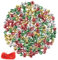 YiYa 200Pcs Weihnachtsklingelglocken Bunte Bastelglocken DIY Glocken, für Weihnachtsfest Dekoration Kranz Ferienhaus Dekoration (1CM, Gold, Silber, Rot, Grün)