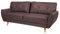 Mendler 3er-Sofa HWC-J19, Couch Klappsofa Lounge-Sofa, Schlaffunktion 203cm - Stoff/Textil braun
