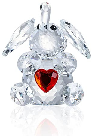 Movdyka K9 Crystal Elephant Figurine Gifts for Women, Glass Collectible Animals Elephant Ornament for the Home