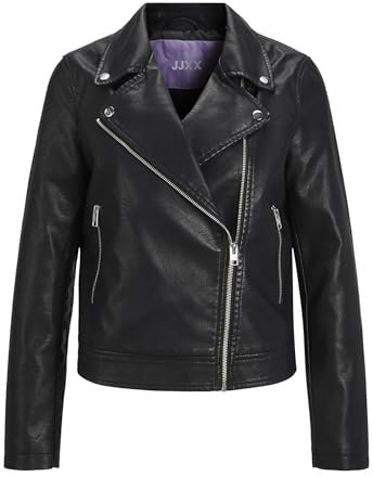 JACK & JONES Jjxx Jxgail Faux Leather Biker Jacket Noos Giacca in Ecopelle, Nero, XL Donna