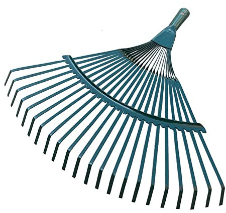 YXSH 22 Dents Portables À Feuilles Caduques Durables Fil d'acier Tête De Râteau Outil De Jardin Balai À Gazon en Forme d'herbe