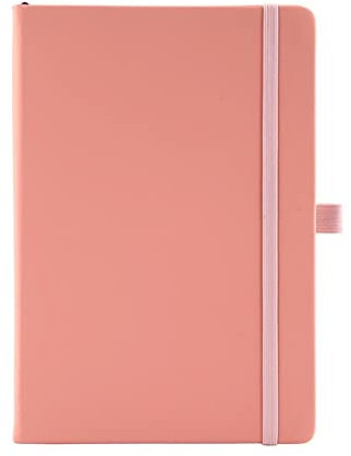 KKNH Carnets et journaux Journal, A5 Ligne Horizontale Sangle de Cahier PU Journal de Cuir 100 Feuilles / 200 Pages Cahier pour Bureau, Maison, école, Entreprise étudiant en Commerce (Color : Pink)