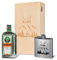GRAVURZEILE Flachmann Geschenkset - Edelstahl Flachmann 150 ml mit Gravur im Set - inkl. Jägermeister 350 ml Flasche & gravierter Holzkiste - Geschenk für Papa zum Vatertag - Farbe: Wald