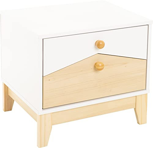 Seconique Cody 2 Drawer Bedside in White/Pine Effect