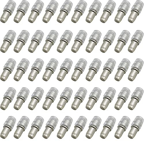 CTRICALVER Taquet Etagere, 5x16mm Métal Taquets d'étagère, Support Etagere Armoire, Support Tablette Verre, avec Manchon en Caoutchouc pour Meubles, Armoires (50 pièces)