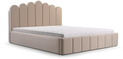 mb-moebel Polsterbett Bett mit Kopfstütze, Rahmenbettgestell, Bettkasten und Lattenrost Doppelbett Gepolsterter Kopfteil Samststoff Stauraumbett Bett 03-180x200 - Rabbit (Trinity 5)