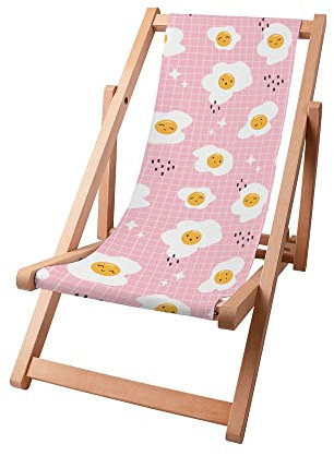 DreamRoots Kinder Liegestuhl Outdoor, Klappbarer Gartenstuhl für Draußen, Faltbarer Campingstuhl mit Waschbarem Bezug aus 100% Polyester bis zu 30 kg