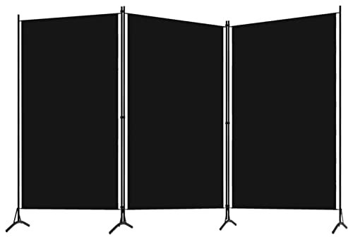 Keketa Raumteiler Klappbar 3-TLG. Raumteiler Sichtschutz Paravent Raumteiler | Raumteiler Trennwand Raumteiler Stellwand für Wohnzimmer Schlafzimmer Büro Schwarz 260x180 cm