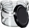 KADAX Lot de 10 bocaux à confiture, 250 ml, avec couvercle Twist-Off fi82, hermétiques et lavables au lave-vaisselle, en verre épais, choix de bouchons à vis, noirs